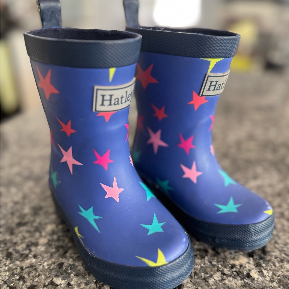 Hatley Blue and Pink Starry Rain Boots